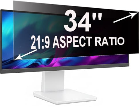 ruord Sichtschutzfolie für 34 Zoll 21:9 (79.8x34cm) Monitor | Blaulichtfilter & Blendschutz,Abnehmbar Blickschutzfolie,PC Blickschutzfilter für flache und gekrümmte Bildschirme geeignet