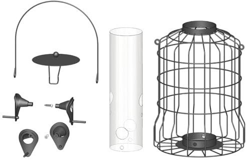 Mangiatoia Per Uccelli | 4 Porte Contenitore Cibo Antipolvere e Antipioggia | Stazione Alimentazione per Uccellini,Per Attirare E Osservare Fringuelli Cinciallegre In Giardino Cortile Patio