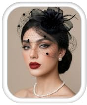 ADRAMATA Fascinators for Women Black Fascinators for Wedding