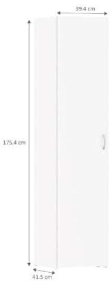 SPACE Armoire de chambre style contemporain - Blanc mat - L 39 cm