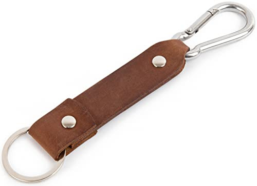 Braunes Leder Karabiner Schlüsselanhänger Ringhalter Klammer Schlüssel Karabiner-haken Geschenk Schlüsselband Anhänger