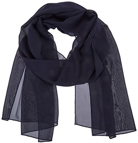 Dolce Abbraccio Damen Schal Stola Halstuch Tuch aus Chiffon für Frühling Sommer Ganzjährig Dunkelblau Blau