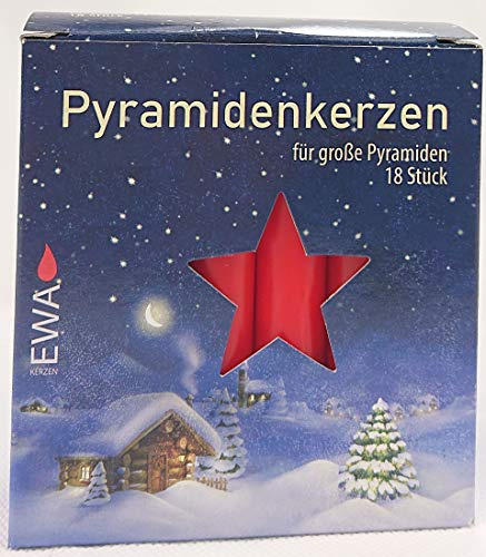 JEKA Pyramid Kerzen, Pyramiden Pyramidenkerze Wachs (Rot, 1.8 x 1.8 x 10.5 cm (3er Pack))