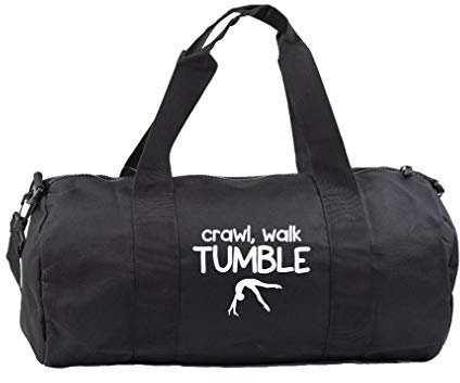 Hippowarehouse Crawl, Walk, Tumble Tumbling Gymnast Gymnastics Gymwear Gym Duffle Cylinder Uniform Kit Bag 50 x 25 x 25cm 20 litres