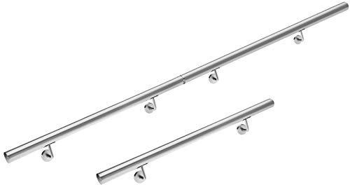 Monzana corrimano acciaio inox V2A ringhiera scale ingresso giardino 300cm passamano esterni interni fissaggio a parete