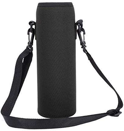 Demeras Portabotellas de Agua Bolsa de Soporte térmico Funda de Funda a Prueba de escaldadura Funda para Fitness Senderismo Camping Botellas de Deportes al Aire Libre(Negro)