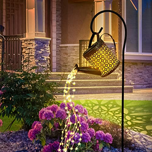 twoonto Solar Lights Garden Lamps, LED Watering Can Lights Star Shower Art Light with Bracket, Starry Fairy Night Light Decoration for Garden Patio Yard Flowerbed Parties Outdoor Pathway