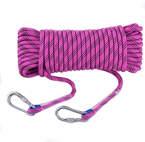 QHY Kletterseil, 10 mm, statisches Abseilseil, 90 m, 120 m, 180 m, 220 m, 320 m, 460 m, 490 m, Eiskletterausrüstung, Feuerrettung, Fallschirmseil, Farbe: Lila, Größe: 10 m x 10 mm