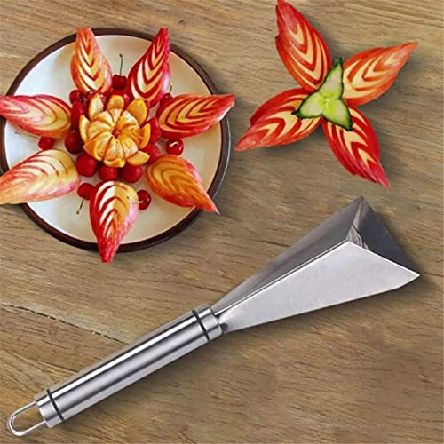 Edelstahl Obst Schnitzmesser, Dreieckige Form Obst Gemüse Messer Hobel, Edelstahl Bildhauerwerkzeuge, Obstschnitzmesser, für Home Restaurant Fruit Party (1Pcs)
