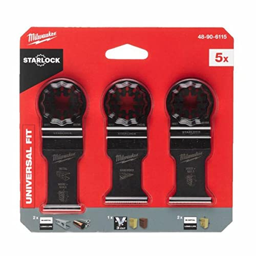 Milwaukee 48906115 Multi-Tool Wood and Metal Blades Accessory Set X5 Pieces