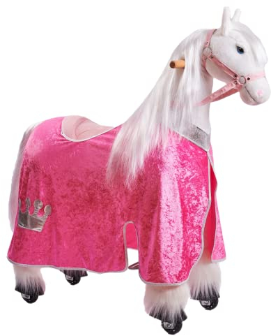 Ponnie Schabracke mechanisches Pferd Rosa M (5-12 Jahre), Holzpferd Zubehör
