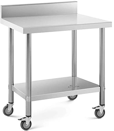 Royal Catering RCAT-80/60-WS Arbeitstisch, mit Rand, 60 x 80 cm, Tragkraft 135 kg