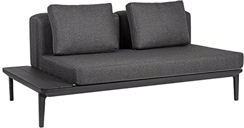 Home4You Gartenlounge Sitzbank - Anthrazit - Aluminiumgestell - mit Kissen