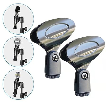 Mikrofon-Klemmhalter aus Hartplastik mit 5/8 Zoll Stecker auf 3/8 Zoll Buchse, Adapter, für dynamische Gesangsmikrofone, Handmikrofone und USB-Mikrofone