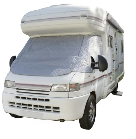 UK Custom Covers Passend für Fiat Ducato (1994–2006) Thermo-Windschutzscheibenabdeckung mit verlängerter Lüftungsklappe (grau) – TSW900GREY