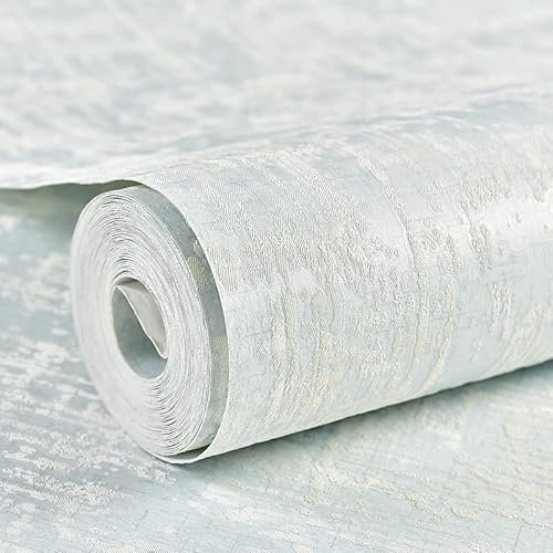 Tapete Selbstklebende Tapete Einfarbig Rückseite Kleber Verdickte Tapete Wohnzimmer Schlafzimmer Tapete Streifen Hintergrund Wand (Farbe: 714-4 Hellblau, Größe: 53 cm x 300 cm)