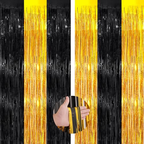 2 Pezzi Tende Metalliche Tinsel, Foil Tenda Compleanno Scintillante, Tende Frangia sullo Sfondo, Orpello Lamina Frange(1m*2m), per cabina fotografica, la festa di compleanno, laurea