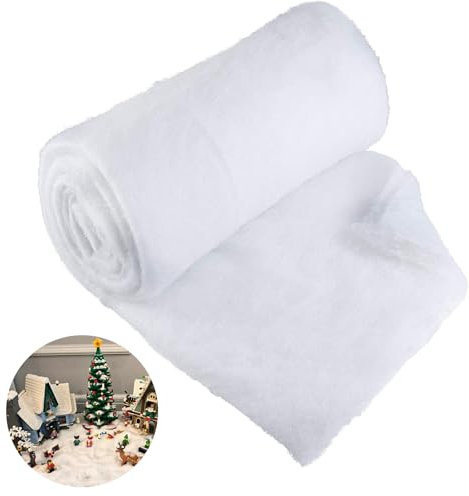 Elepl Coperta Natalizia da Neve 150 * 40 cm Neve Finta Addensate Morbide Coperte di Neve Glitter di Natale Artificiale Coperta da Neve Finta Decorazioni Natalizie Albero di Natale Decorazioni