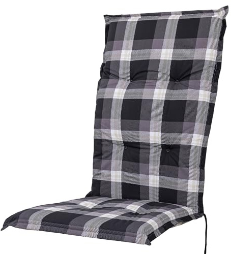 Auflage Hochlehner Naxos 10623-800 schwarz-braun-beige kariert 120x49x6 cm Sun Garden