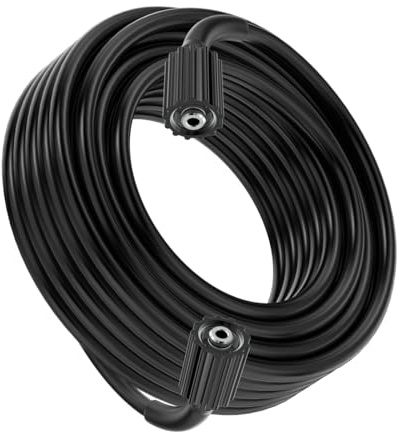 XENDY WASHER 1/4 Pressure Washer Hose 15M,Power Washer Hose Kink Free High Pressure Hose M22 14MM Solid Fittings Pressur Washer Replacement Hose Light Weight Black