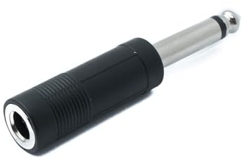 SYSTEM-S Ljudadapter Mono TS 6,35 mm jackkontakt till uttag 1/4 tum kabel i svart