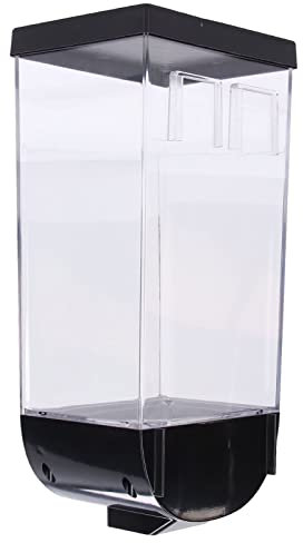 Fdit Grain Storage Container Wall Mounted Dry Food Dispenser Large Capacity for Kitchen Laundry Bead with Button Control ABS Black (Fditp6a4k0v725-12)