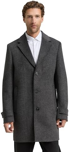 Tom Tailor Herren Wollmantel mit Reverskragen