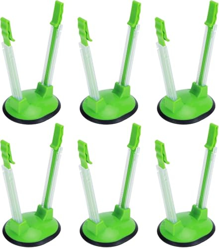 HBSTK 6 Pack Adjustable Baggy Rack Organiser – Reusable Plastic Bag Holder Stand with Clips for Sandwich, Food Storage & Freezer Bags | Kitchen Storage Solution for Food Prep, Pantry, Home Pcs Racks