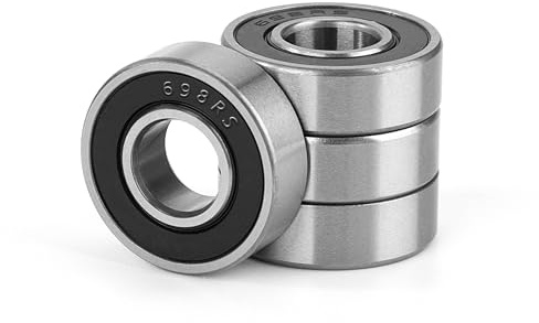 4 Stück 698-2RS Kugellager Miniatur Rillenkugellager, 8x19x6mm Skateboard Radlager mit Gummi Doppelt Abgedichtet, Chromstahl und Vorgeschmiert, für DIY, Inlineskates, Rollschuhe, Tretroller