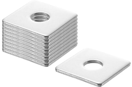 QUARKZMAN Arandela Cuadrada, M12, Placa con Orificio Redondo Acero Inoxible 304, para Reparación de Maquinaria y Construcción en Exteriores y Tornillos y Pernos, M12x40x40x3, 10Pcs