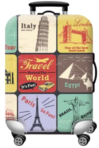 Funda para Maletas de Viaje. Elástica, Lavable y Reutilizable. Luggage Cover para Maletas Grandes, Maletas Medianas y Maleta de Cabina. 4 Tamaños Disponibles (S, M, L y XL). Cubre Equipaje (S)