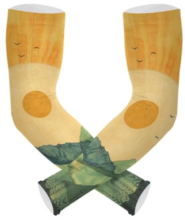 Golden Sunshine Verde Montagna di raffreddamento Manicotto Braccio 1 Paio Protezione UV Protezione Del Braccio Copertura per Adulti Giardino