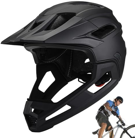 Casque De Vélo Intégral pour Adulte avec Mentonnière Amovible Et Visière | Casque De Vélo De Montagne, CasqueVélo Complet À L'épreuve Du À Épreuve D'amortissement Pour Le Cyclisme En Extérieur