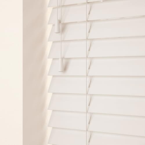 Hand Made To Measure REAL WOOD Venetian Blinds - British Made - by HOMESMART BLINDS - Many Colours (Glacier)