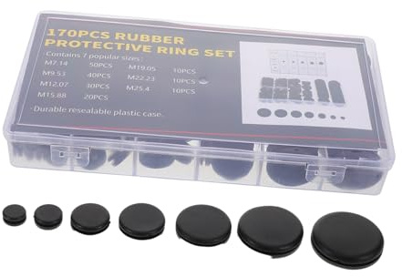 Anneome 170 piezas Kit Pasacables de Goma para Cajas Eléctricas Juntas de Goma Resistentes y Flexibles para Cables Adecuado para Automotrices y Eléctricas y Oficinas