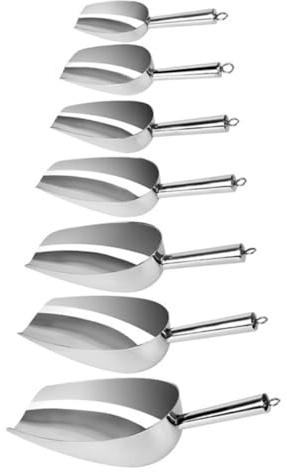 VALICLUD Pala de Hielo de Acero Inoxidable con Mango Recto Reforzado Pala Multiusos para Cubo de Hielo y Alimentos Resistente y Fácil de Almacenar para Hogar y Cocina