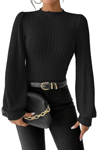 Sukiglam Body Donna Manica Lunga Bodysuit V/Alto/Mezzo Collo bodys Tops Elegante Camicetta Maglieria Elasticizzato Base Body Shirt Casuale Tuta Tinta Unita Jumpsuits Bluse Bodysuits Maniche Larghe