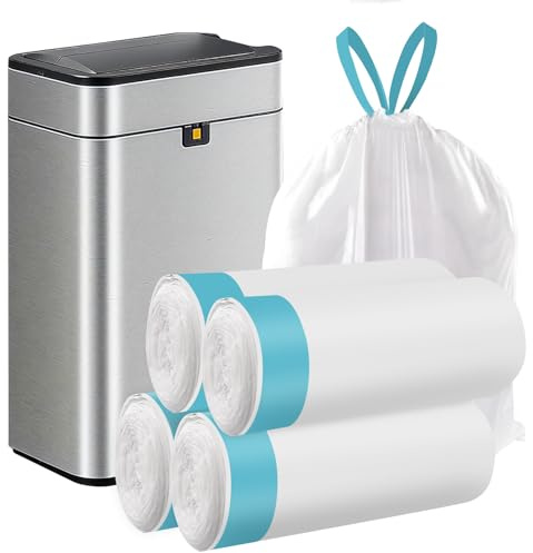 CORESLUX Bolsas de basura de 50 litros, bolsas de basura con cordón, bolsas de basura grandes, fuertes, sin perfume, universales, (4 rollos, 100 unidades en total, 61 cm x 70 cm)