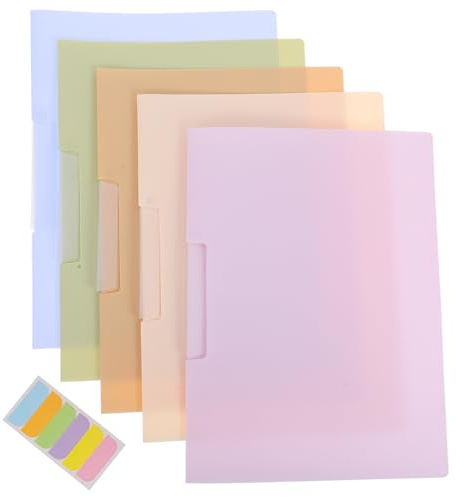 MAGICLULU Carpeta Clasificadora A4 con Clip Oscilante, Resistente al Daño, Material PP, 5 Piezas para Uso Escolar y Entornos de Reunión, Acceso Rápido y Fácil Color Aleatorio