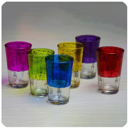 Simandra Oriental Verre à thé Marocaine Verres Verre à thé Service à thé Set déco Orient 6 pièces - Set4