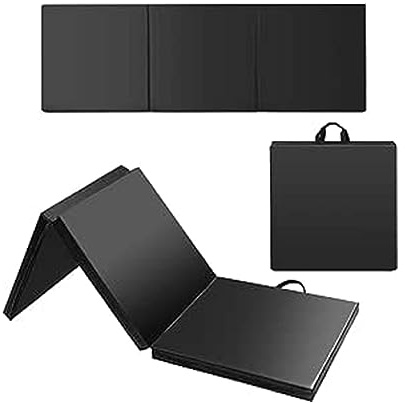 GOPLUS Weichbodenmatte, 180 x 60 x 5 cm Yogamatte rutschfest mit Klettverschlüssen & Tragegriffen, Gymnastikmatte klappbar aus PU-Leder, Turnmatte zum Trainieren von Gymnastik & Yoga