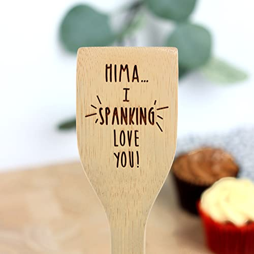 Personalised I Spanking Love You Wooden Spatula, Engraved Gift for Him, Gift for Her, Cooking Baking Kitchen Gifts