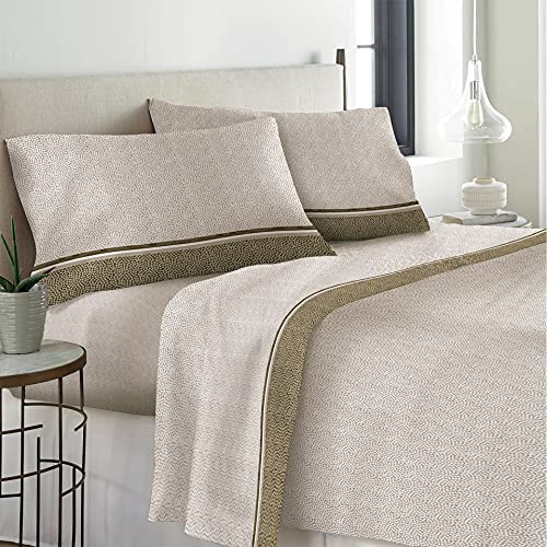 Set Lenzuola Made in Italy, Completo Letto Singolo - 100% Cotone Lenzuolo Sopra 150x290, Lenzuolo Sotto con Angoli misure 90x200x25 cm e 1 Federe 52x82 cm - per Tutte le stagioni (Tortora)