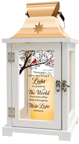 Memorial Lantern - Thoughtful Bereavement Gift for Loss of Loved One, Sympathy and Remembrance for Mother Father - Funeral Gift - There're Some Who Bring a Light