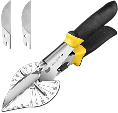 Wonglea Miter Shears,Quarter Round Cutting Tool for Angular Cutting Moulding,Shoe Molding Cutter,Quarter Round Cutter,Mitre Shears for Crafting,Cutting Wood,Pvc Trunking with 2 Replacement blades