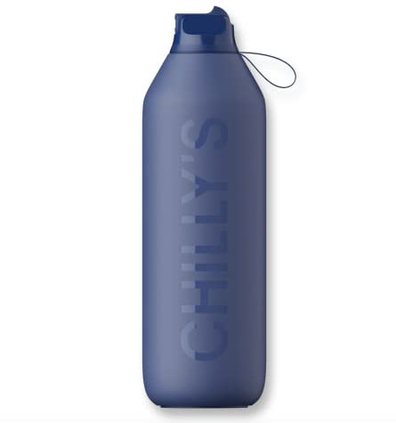 Chilly Serie 2 FLIP Whale Blue 1000 ml BPA-freie Edelstahlflasche, wiederverwendbar.