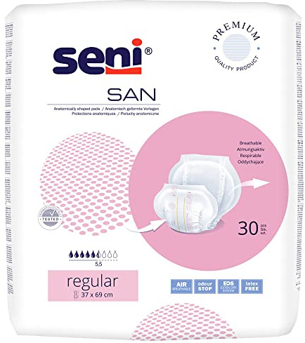 Seni SAN regular 37 x 69 cm Inkontinenzvorlagen, 30 St. Vorlagen