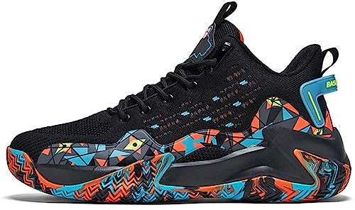 DHAEY Scarpe da Basket da Uomo Scarpe da Esterno Traspiranti Antiscivolo Scarpe da Allenamento alla Moda Graffiti (Color : A, Size : 47 EU)