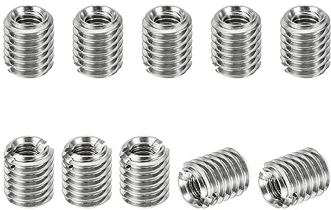 PATIKIL Thread Adapters Sleeve Reducing Nut, 10 Pcs M5*0.8 Male to M3*0.5 Female Repairing Insert Nut Screw Reducer Conversion Stainless Steel Fastener 6mm