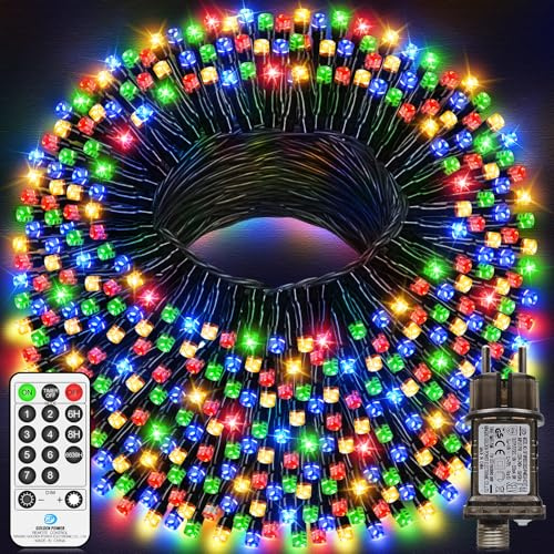 LYNNON 30m 1000 LED Lichterkette Außen Bunt Lichterkette Outdoor Wasserdicht 8 Modi mit Fernbedienung und Timer, Lichterkette Innen für Party Hochzeit Ostern Garten Balkon Weihnachtsbaum deko